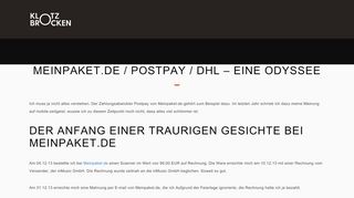 
                            3. Meinpaket.de / Postpay / DHL – eine Odyssee - Maik Klotz