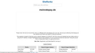 
                            11. meinratepay.de: Registration with MeinRatePAY and log in - SiteRankz
