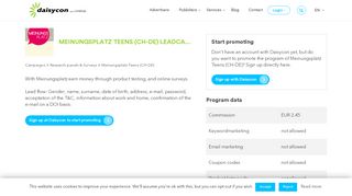 
                            13. Meinungsplatz Teens (CH-DE) lead campaign | Daisycon