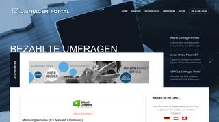 
                            10. Meinungsstudie (EX Valued Opinions) - Umfragen-portal.com