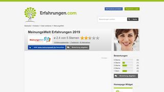 
                            12. ᐅ MeinungsWelt Erfahrungen aus 5 Bewertungen » 2.4/5 im Test