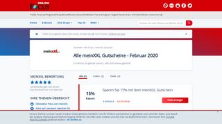 
                            9. MeinXXL Gutscheine: 15% Rabatt - Februar 2019 - Focus