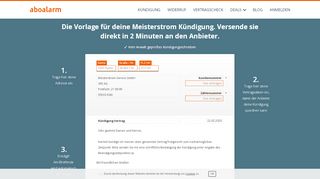 
                            9. Meisterstrom online kündigen | geprüfte Vorlage - Aboalarm