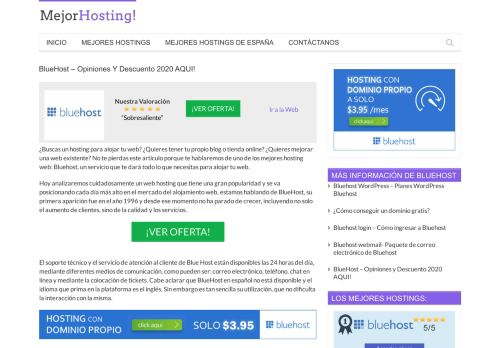 
                            11. Mejor Hosting ▷ BlueHost – Ventajas y Opiniones de BlueHost ...