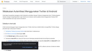 
                            2. Melakukan Autentikasi Menggunakan Twitter di Android | Firebase