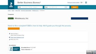 
                            9. Melaleuca, Inc | Complaints | Better Business Bureau® Profile