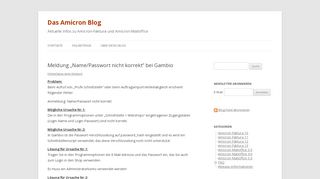 
                            1. Meldung „Name/Passwort nicht korrekt“ bei Gambio | Das Amicron Blog