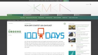 
                            10. Meldung - Ron Orp startet 100-DAYS.NET - Kulturmanagement Network