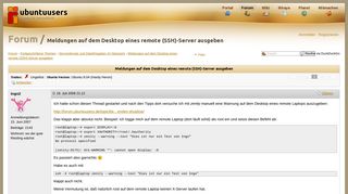 
                            10. Meldungen auf dem Desktop eines remote (SSH)-Server ausgeben ...