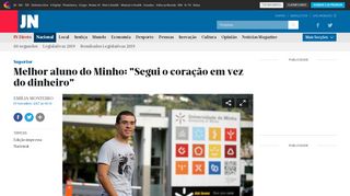 
                            12. Melhor aluno do Minho: ″Segui o coração em vez do dinheiro″