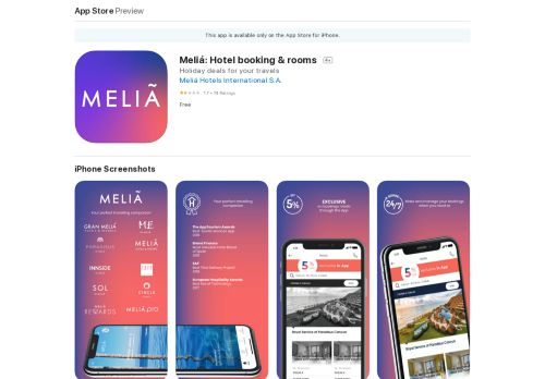 
                            10. Melia – Hotel Bookings & more on the App Store - iTunes - Apple