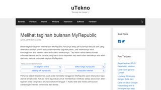 
                            10. Melihat tagihan bulanan MyRepublic – uTekno