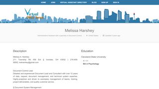 
                            13. Melissa Harshey - - Virtual Assistant Jobs
