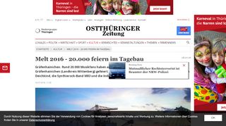 
                            11. Melt 2016 - 20.000 feiern im Tagebau | Ostthüringer Zeitung