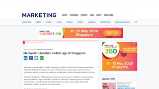 
                            11. Meltwater launches mobile app in Singapore | Marketing Interactive