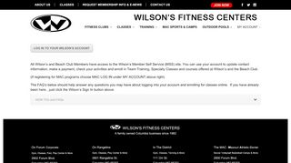 
                            11. MEMBER ACCOUNT LOG IN - Wilsons Fitness