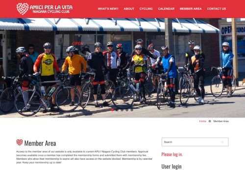 
                            13. Member Area | Amici per la Vita Niagara Cycling Club