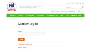 
                            9. Member Log In - Pet Sitters International