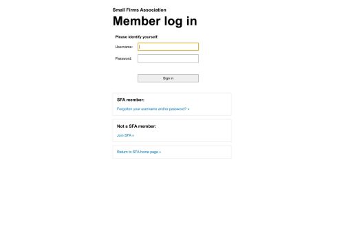 
                            5. Member log in | SFA - Small Firms Association