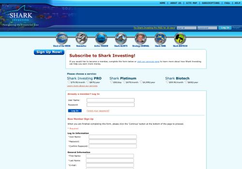 
                            8. member? Log In - Shark Investing - Log In