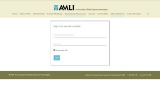 
                            3. Member Log in | The Association of Medical Laboratory Immunologists
