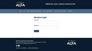 
                            11. Member login | ALFA - American Legal Finance Association