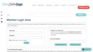 
                            10. Member Login Area - Dance Studio Owner