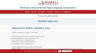 
                            9. Member login area | NUBSLI