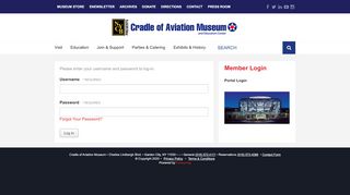 
                            8. Member Login - Cradle of Aviation Museum