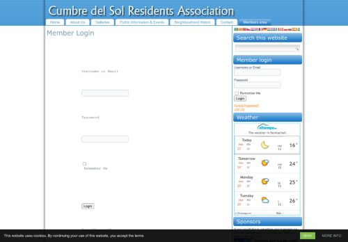 
                            12. Member Login - Cumbre del Sol Residents Association