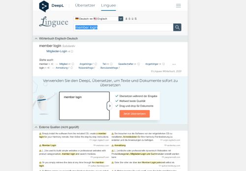 
                            3. member login - Deutsch-Übersetzung – Linguee Wörterbuch