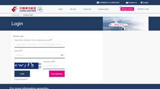 
                            1. Member Login_Earn Miles | China Eastern Airlines