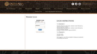 
                            2. Member Login - Entrada at Snow Canyon Country Club