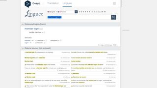 
                            3. member login - French translation – Linguee