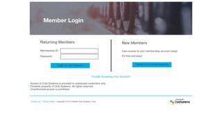 
                            5. Member Login - Health Club Systems