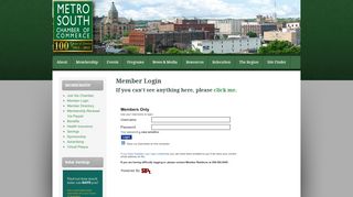 
                            5. Member Login - Metro South Chamber of Commerce