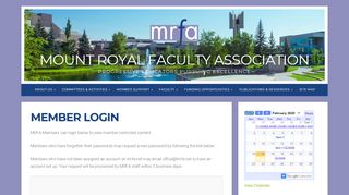 
                            8. Member Login – Mount Royal Faculty Association