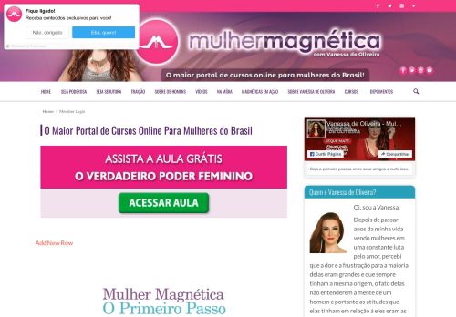 
                            10. Member Login - Mulher Magnética com Vanessa de Oliveira