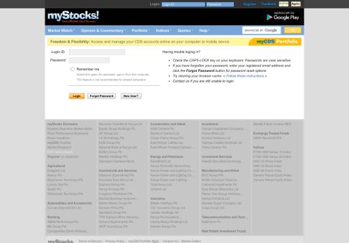 
                            12. Member Login - myStocks