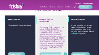 
                            10. Member Login Page - Friday Health Plans