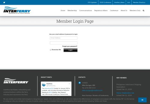 
                            10. Member Login Page – Interferry