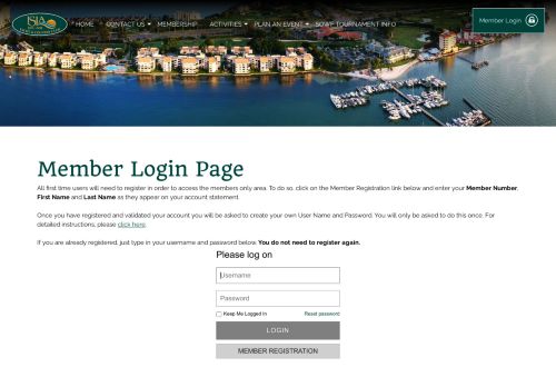 
                            5. Member Login Page - Isla Del Sol Yacht & Country Club