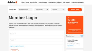 
                            2. Member login page | Jetstar