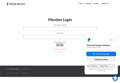 
                            12. Member Login - Passion Analytics