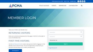 
                            1. Member Login | PCMA