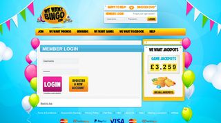
                            3. member login - Play Online Bingo and Slots | We Want Bingo