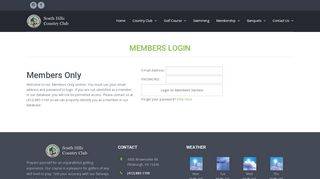 
                            4. Member Login - South Hills Country Club