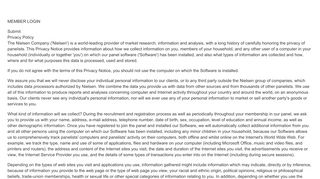 
                            12. MEMBER LOGIN Submit Privacy Policy The Nielsen Company ...