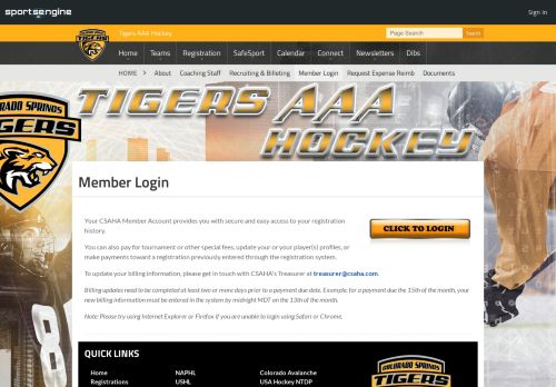 
                            13. Member Login - Tigers AAA Hockey