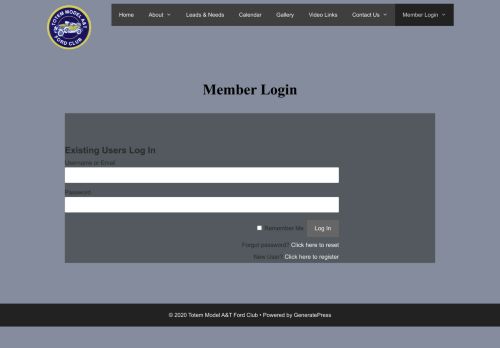 
                            2. Member Login – Totem Model A&T Ford Club